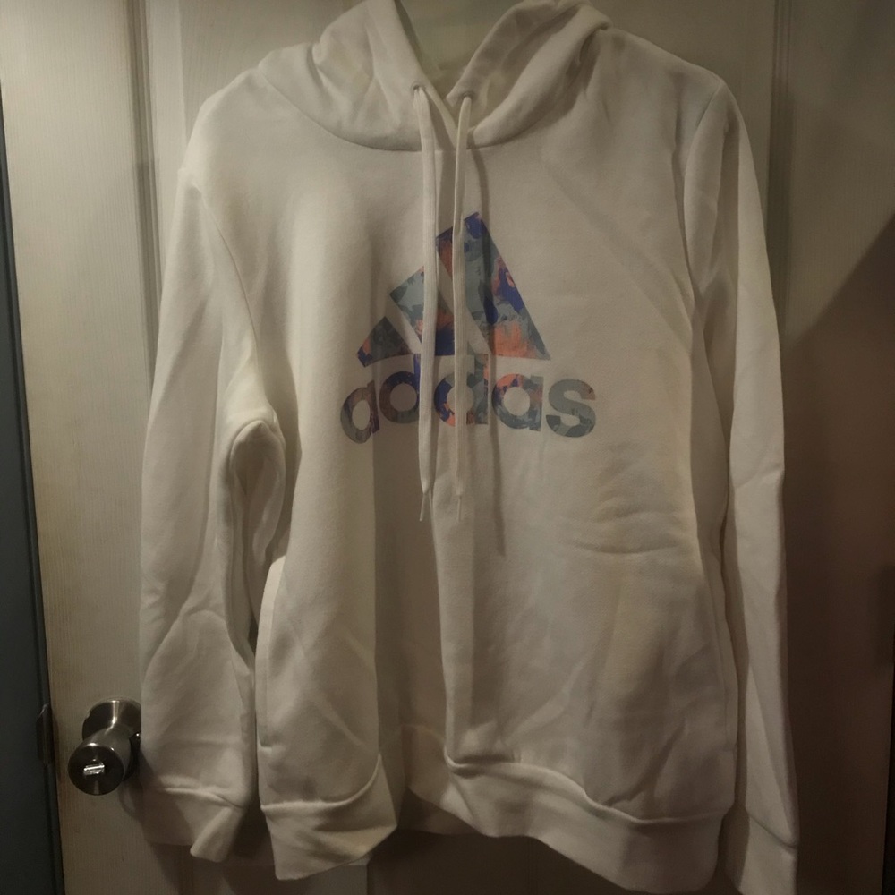 COPY - white adidas hoodie L